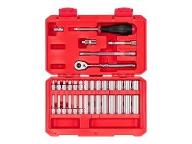 TEKTON 14 Inch Drive 6Point Socket and Ratchet Set with Case 34Piece 415 mm SKT05202