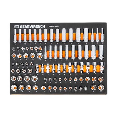 GEARWRENCH 89 Piece 14 Drive Master Metric Socket Set in Foam Storage Tray GWMSSKT14MM