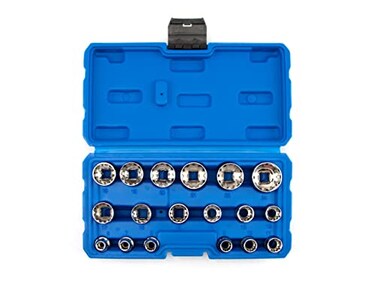 VCT 18 Pc 38 Drive Universal Spline Socket Set Metric Socket Tool Set Socket Set Spline Tool