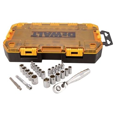 DEWALT Drive Socket Set SAEMetric 14Inch Drive 25Piece DWMT73805
