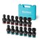 DURATECH 38 Drive Impact Swivel Socket Set Shallow Universal Wobble SAE Metric With Flexible Joint 14 Pieces CrMo Steel 6 Points Organized in Sturdy Storage Case