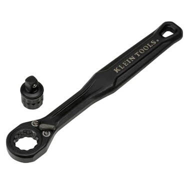 KLEIN TOOLS 65301ADP KNECT S Pass Through Ratchet and 14Inch Socket Adapter Set Compact and Comfortable Hand Tool Backwards Compatible with 14Inch Square Drive Sockets