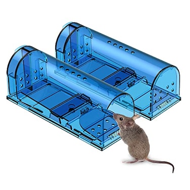 blinc Reusable 2Pack Humane Mouse Trap Catch and Release NoKill Rodent Traps for Indoors Outdoors Safe for Children Pets Reusable Mouse Catcher for Kitchen Pantry Garage Blinc Blue