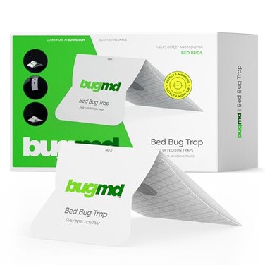 BugMD Bed Bug Trap 1 Pack 12 Traps Interceptors Bed Bug Prevention Sticky Glue Traps Insect Trap Indoor