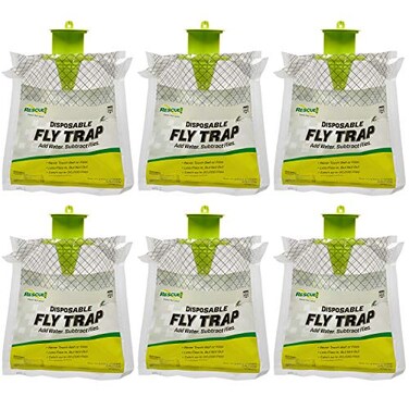 RESCUE! Rescue Outdoor Disposable Fly Trap Hanging Fly Catcher with Attractant Bait Fly Bag for Patio Yard Trash Farm Areas EasytoUse Outdoor Fly Control 6 Traps
