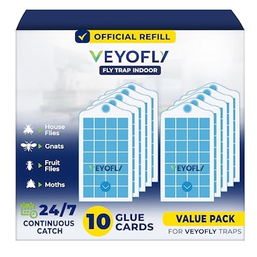 VEYOFLY Fruit Fly Traps for Indoors Official Refill Gnat Trap Indoor Plug in Bug Traps Flying Insect Trap Gnat Traps for House Indoor Fly Trap Indoor for Home Mosquito Catcher Pack 10 Refills