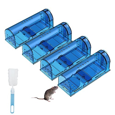 lllteri Humane Mouse Traps Catch Release Reusable Rat Traps Easy to Set and Safe for Family and Pets No Kill for Small RodentVolesHamstersMoles Catcher That Works for IndoorOutdoor 4 Pack