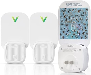 VEYOFLY Fruit Fly Traps for Indoors 2 Device 2 Refills Gnat Trap Indoor Plug in Bug Traps Flying Insect Trap Gnat Traps for House Indoor Fly Trap Indoor for Home Bug Light Gnats Catcher