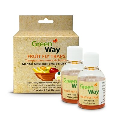 Insects Limited Greenway Traps Fruit Fly Trap Indoor and Kitchen Reduces Fruit Fly Infestations NonToxic LongLasting 1 Pack Includes 2 Traps