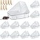 Qualirey 12 Pcs Mice Station with Key Triangle Mouse Station Lockable Reusable Bait Box Enclosed Design for Indoor and Outdoor Use Suitable for Small Mice Translucent