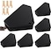 Qualirey 6 Pcs Mice Station with Key Triangle Mouse Station Lockable Reusable Bait Box Enclosed Design for Indoor and Outdoor Use Suitable for Small Mice Black