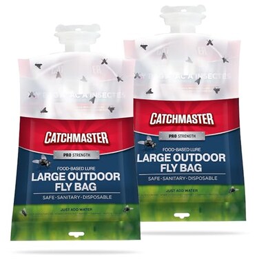 Catchmaster Pro Series ExtraLarge Outdoor Fly Trap wNoMess Lid 2Pack Hanging Fly Trap Outdoor Home Bug Catcher and Flying Insect Trap with Premium Food Lure for Backyard Pool Patio Camping