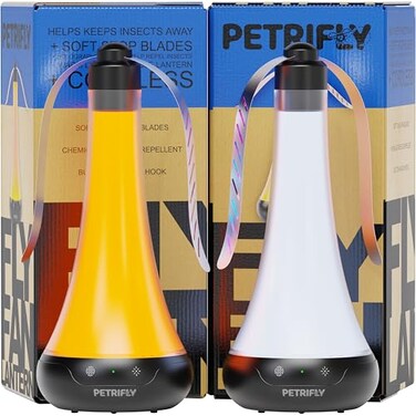 PETRI Fly Fans for Tables 2pk with Anti Bug Light Food Fans to Keep Flies Away from Food Spinner Fly Fan for Outdoor Table Repellent