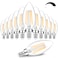BesLowe 12Pack Dimmable E12 LED Candelabra Bulbs 60W Equivalent 2700K Soft Warm White 600 Lumens B11 Candle Base 6W C35 LED Filament Vintage Light Bulbs Clear Glass for Chandelier Ceiling Fan High CRI