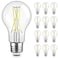 TJOY 12 Pack A19 Vintage LED Edison Bulbs Dimmable 60W Equivalent High Brightness 5000K Daylight UltraBright 8W E26 Standard Base 800 Lumens CRI80 Clear Glass Filament Bulb for Home