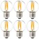 LiteHistory Dimmable g165 led Bulb 40W g16 12 led Edison Bulb 2700K 4W e26 Globe Light Bulbs for Ceiling FanChandelierVanity Light Bulb AC120V 400lm 6Pack