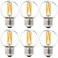 LiteHistory Dimmable g165 led Bulb 40W g16 12 led Edison Bulb 2700K 4W e26 Globe Light Bulbs for Ceiling FanChandelierVanity Light Bulb AC120V 400lm 6Pack