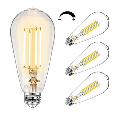 DAYBETTER 4 Pack Vintage LED Edison Bulbs E26 Led Bulb 60W Equivalent Dimmable Led Light Bulbs High Brightness 800 LM Warm White 2700K ST58 Antique LED Filament Bulbs Clear Glass Style for Home