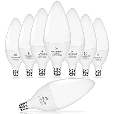 hansang LED E12 Chandelier Light Bulbs Type B Light Bulbs 5W 60W Equivalent Natural White 4000K Candelabra LED Light Bulbs E12 Light Bulb 500LM NonDimmable B11 Ceiling Fan Light Bulb 8 Pack