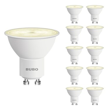 BUBO GU10 LED Bulb 6W Equivalent 50W 2700K Soft White 650 Lumens NonDimmable GU10 Bulb Replacement for Track Lighting MR16 LED Bulb for Kitchen Range Hood Living Room Bedroom 10 Pack