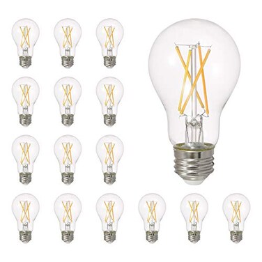LEDVANCE Sylvania Led Truwave Natural Series A19 Light Bulb 60W Equivalent Efficient 8W Medium Base Dimmable Clear 5000K Daylight 16 Pack 40809