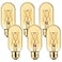 LiteHistory E26 LED Bulb 6W Equivalent E26 Bulb 60 watt Warm White 2200K Amber E26 Edison Bulb dimmable AC120V 400lm Tubular T14 T45 LED Bulb for Pendant SputnikVanityWall sconces Pack of 6