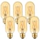 LiteHistory E26 LED Bulb 6W Equivalent E26 Bulb 60 watt Warm White 2200K Amber E26 Edison Bulb dimmable AC120V 400lm Tubular T14 T45 LED Bulb for Pendant SputnikVanityWall sconces Pack of 6