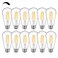 BesLowe 12Packs ST64 Large Vintage LED Edison Bulbs 60W Equivalent 7W 800Lumens Dimmable Antique LED Filament 2700K Warm White E26 Medium Base Light Bulbs High Brightness Clear Glass for Bedroom Offic