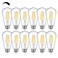 BesLowe 12Packs ST64 Large Vintage LED Edison Bulbs 60W Equivalent 7W 800Lumens Dimmable Antique LED Filament 2700K Warm White E26 Medium Base Light Bulbs High Brightness Clear Glass for Bedroom Offic