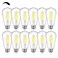 BesLowe 12Packs ST64 Large Vintage LED Edison Bulbs 60W Equivalent 7W 800Lumens Dimmable Antique LED Filament 5000K Cool White E26 Medium Base Light Bulbs High Brightness Clear Glass for Bedroom Offic