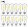 BesLowe 12Packs ST64 Large Vintage LED Edison Bulbs 60W Equivalent 7W 800Lumens Dimmable Antique LED Filament 5000K Cool White E26 Medium Base Light Bulbs High Brightness Clear Glass for Bedroom Offic