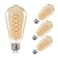 Decoaui ST64 LED E26 Vintage Edison Light Bulbs Light Amber Glass Dimmable 4W40W Equivalent 300 Lumens 2500K Warm White Spiral Filaments Design Antique Style 25000 Hrs 4Pack