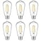 Ascher Vintage LED Edison Bulbs 6W Equivalent 60W Incandescent NonDimmable Warm White 2700K ST58 Antique LED Filament Bulbs with 80 CRI E26 Medium Base Clear Glass 6Packs