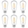 Ascher Vintage LED Edison Bulbs 6W Equivalent 60W Incandescent NonDimmable Warm White 2700K ST58 Antique LED Filament Bulbs with 80 CRI E26 Medium Base Clear Glass 6Packs