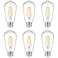 Ascher Vintage LED Edison Bulbs 6W Equivalent 60W Incandescent NonDimmable Warm White 2700K ST58 Antique LED Filament Bulbs with 80 CRI E26 Medium Base Clear Glass 6Packs