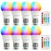 ILC RGB LED Light Bulb Color Changing Light Bulb 40W Equivalent 450LM 2700K Warm White 5W E26 Screw Base RGBW 12 Color Choices Timing Infrared Remote Control 8 Pack