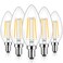 Brightever Dimmable Candelabra E12 LED Light Bulbs 60W Equivalent 5Pack B10 6W Chandelier Light Bulbs 620Lm 2700K Warm White Candle Lightbulbs for Wall Sconce Clear Glass
