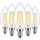 Brightever Dimmable Candelabra E12 LED Light Bulbs 60W Equivalent 5Pack B10 6W Chandelier Light Bulbs 620Lm 2700K Warm White Candle Lightbulbs for Wall Sconce Clear Glass