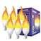 Hompavo Upgraded LED Flame Light Bulbs 3 Modes Flickering Light Bulbs E12 Chandelier Base Candle Fire Light Bulb for Christmas Halloween Party Porch Indoor Outdoor Home Decoration 6 Pack