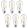 Gozelux Vintage LED Edison Bulbs 6W Equivalent 60W High Brightness Cool White 4000K ST58 Antique LED Filament Bulbs with 90 CRI E26 Medium Base Dimmable Clear Glass Pack of 6