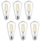 Gozelux Vintage LED Edison Bulbs 6W Equivalent 60W High Brightness Cool White 4000K ST58 Antique LED Filament Bulbs with 90 CRI E26 Medium Base Dimmable Clear Glass Pack of 6