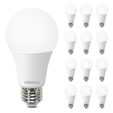 DEGNJU A19 Light Bulbs 100 Watt Soft White Light Bulb E26 Base 1500 Lumen NonDimmable 13W Bright White LED Bulbs for Bedroom Living Room Home Office 12 Pack