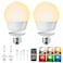 Brightown E26 Rechargeable Light Bulb with Remote and Timer Battery Backup Bulb for Sconces and Lamps Magnetic Bulbs for NonHardwired Fixture 3 Color Temperatures 9 RGB Colors Dimmable 2 Pack