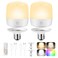 Yochoice Rechargeable Battery Operated Light Bulb 4000mAh Dimmable LED Bulb with Remote Detachable Base E26 Battery Powered Light Bulb for NonHardwired Lamps with 15 Colors 3 Timer 2 Packs
