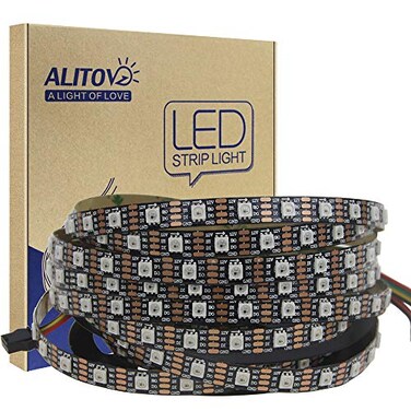 ALITOVE 164FT WS2815 LED Strip Individually Addressable 300 Pixels Strip Light Dual Signal RGB 12V Flexible Programmable LED Strips IP20Replacement for WS2812B WS2811 SK6812 No Power Controller