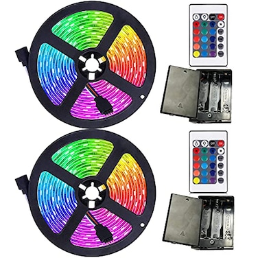 Baoyuteda 111111 Battery Powered Led Strip Lights2 Pack 656ft Strip Lights Battery Operated Led Strip Kit24Keys Remote ControlledDIY Indoor and Outdoor Decoration
