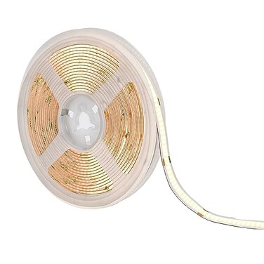Maxxima 165 ft COB LED Strip Light Spool Plugin Or Hardwired with Power Supply 3000K Warm White Dimmable Self Adhesive Cuttable Rope Tape Light Roll for Bedroom Kitchen and Mirror