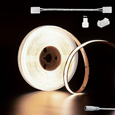 PAUTIX COB LED Strip Natural White 4000K DC12V 18Ft55M 2772LEDs CRI90 Flexible LED Tape Lights for Cabinet Engineering Home DIY Lighting Project with 8mm COB ConnectorPower Supply Not Included