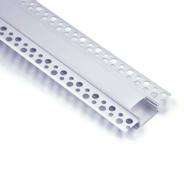 hunhun 5Pack 66ft2Meter Plasterin trimless recessed LED Aluminum Channel with Flange for LED Strip led Channel with Clipin Diffuser andfor Wider Strip Such as Philips Hue 5pack 66ft