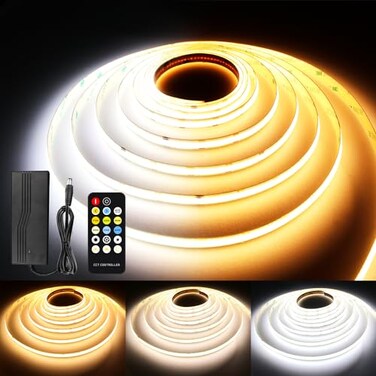 AXMOTUT CCT COB LED Strip Lights 328ft Dimmable 2700K6500K 24V Tunable White LED Light Strip Kit High Density CRI 90 LED Strips with Remote Controller and Power Supply for Bedroom Kitchen Home Lightin